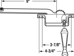 Prime-Line White Steel Right Single-Arm Casement Window Operator For Steel Framed Windows