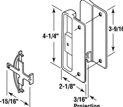 Prime-Line Zinc-Plated Black Plastic Latch and Pull 1 pk