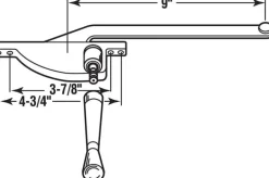 Prime-Line Zinc-Plated Gray Steel Left Single-Arm Casement Window Operator For Steel Framed Windows