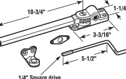 Prime-Line Zinc-Plated Silver Steel Left/Right Single-Arm Casement Window Operator For Universal