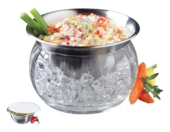 Prodyne Stainless Steel chip and dip bowl Bowl and Dip Cup on Ice 1 pk