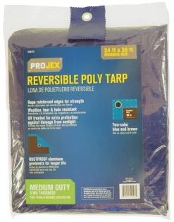 Projex 24 ft. W X 36 ft. L Medium Duty Polyethylene Reversible Tarp Blue/Brown