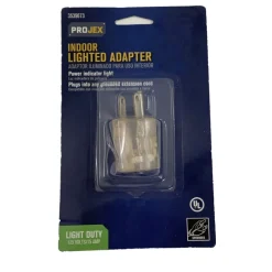 Projex Grounded 1 outlets Adapter w/Light 1 pk