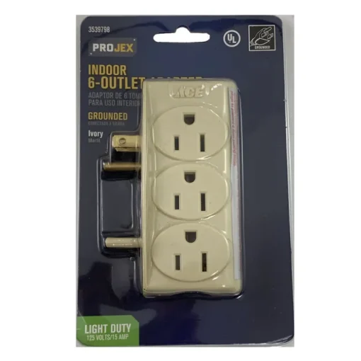 Projex Grounded 1 outlets 3 To 2 Adapter 1 pk (Pack of 25)