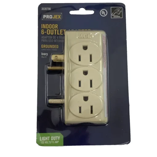 Projex Grounded 1 outlets 3 To 2 Adapter 1 pk (Pack of 25)