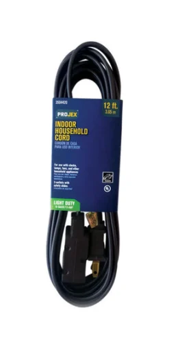 Projex Indoor 12 ft. L Brown Extension Cord 16/2 SPT-2
