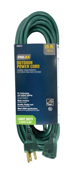 Projex Indoor or Outdoor 25 ft. L Black Extension Cord 16/3