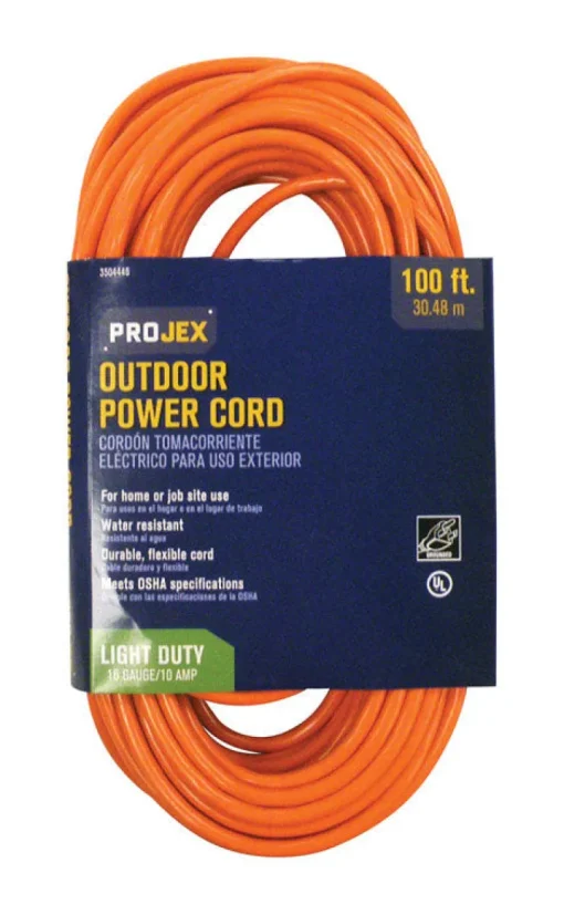 Projex Indoor or Outdoor 100 ft. L Orange Extension Cord 16/3 SJTW