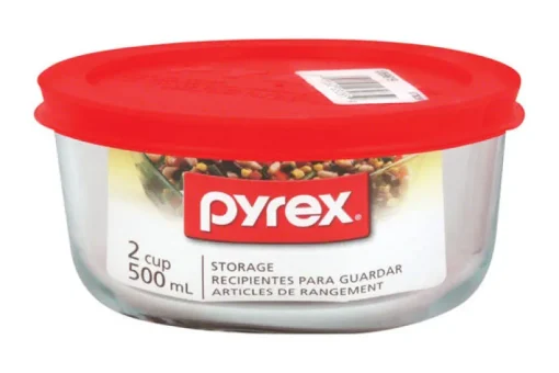 Pyrex 2 cups Food Storage Container 1 pk Clear/Red (Pack of 6)