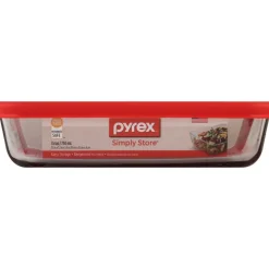 Pyrex 3 cups Food Storage Container 1 pk Clear/Red (Pack of 6)