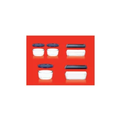 Pyrex 6.63 in. W X 13 in. L Bake and Store Set Blue/Clear 10 pc