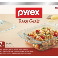 Pyrex Non-porous Glass Covered Casserole 2 qt. Clear (Pack of 2)