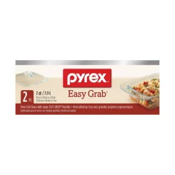 Pyrex Non-porous Glass Covered Casserole 2 qt. Clear (Pack of 2)