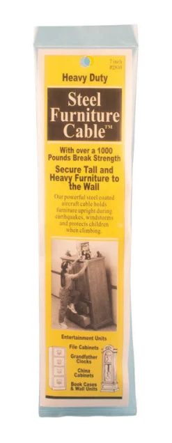 Quake Hold Steel Furniture Cable Assorted 0.25 in. W X 7 in. L 1 pk