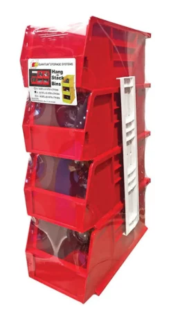 Quantum Storage 5-1/2 in. W X 11 in. H Stack and Hang Bin Polypropylene 4 pk Red