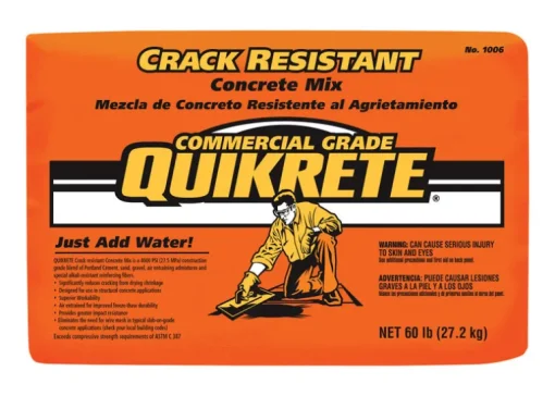 Quikrete Crack Resistant Concrete Mix 60 lb Gray