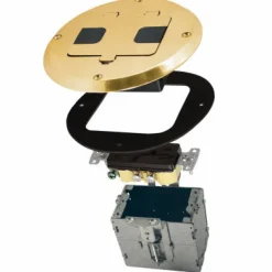 Raco 28 cu in Round Steel 1 gang Floor Box Bronze