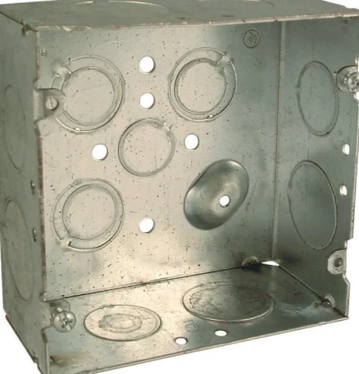 Raco 42 cu in Square Steel 2 gang Outlet Box Gray