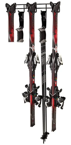 Racor 3 in. H x 20 in. W x 4 in. D Black Steel Ski Storage Rack