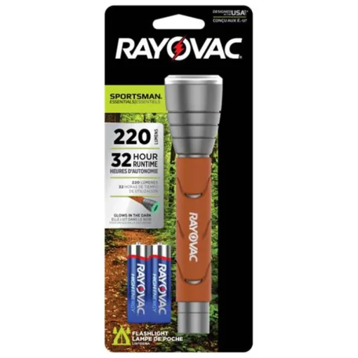 Rayovac Sportsman Essentials 220 lumens Orange LED Flashlight AA Battery