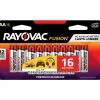 Rayovac Fusion AA Alkaline Batteries 16 pk Carded