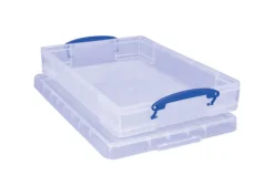 Really Useful Box 4-7/16 in. H x 14 in. W x 18 in. D Stackable Storage Box (Pack of 4)