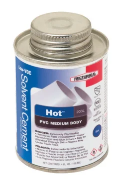 RectorSeal Hot Blue Solvent Cement For PVC 4 oz