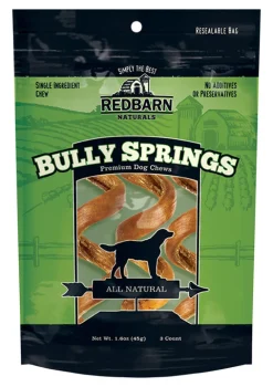 Redbarn Naturals Bully Stick Springs Grain Free Chews For Dogs 6 in. 3 pk