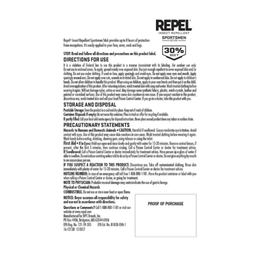 Repel Sportsmen Stick Insect Repellent Solid For Gnats/Mosquitoes/Ticks 1 oz