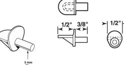 Richelieu Clear Plastic Shelf Support Peg 1 Ga. 5 lb