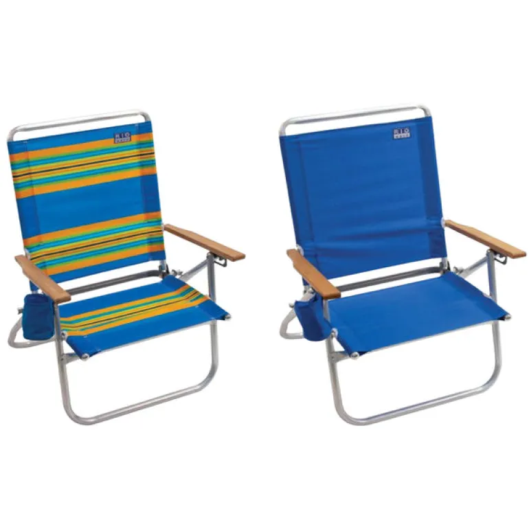 Rio Brands Assorted Colors 3-Position Adjustable Folding Chair 230 lbs. Capacity (Pack of 4)