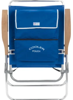 Rio Brands Hiboy Silver Frame Blue Seat 5-Position Beach Chair 250 lbs. Load Capacity (Pack of 4)