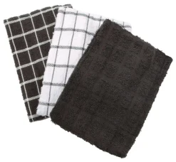 Ritz Black Cotton Kitchen Towel 3 pk (Pack of 3)