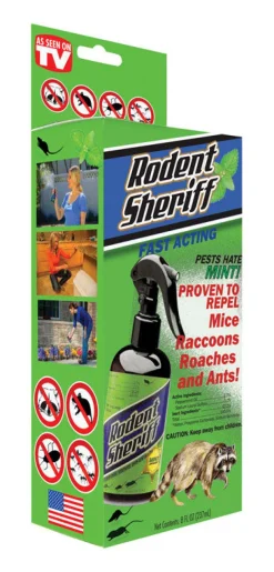 Rodent Sheriff Handcrafted Indoor/Outdoor Non-Toxic Animal Repellent Spray 8 oz.