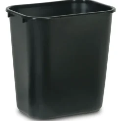 Rubbermaid 7 gal Black Plastic Open Top Wastebasket
