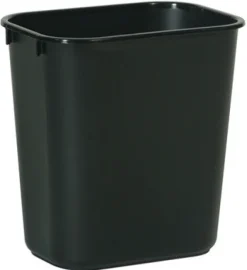 Rubbermaid 7 gal Black Plastic Open Top Wastebasket