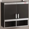 Rubbermaid Black/Silver Powder Coat Metal/Wood Wall Cabinet 28 H x 29.84 W x 12.6 D in.