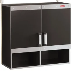 Rubbermaid Black/Silver Powder Coat Metal/Wood Wall Cabinet 28 H x 29.84 W x 12.6 D in.