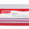 Rubbermaid Red Plastic Snap Fit Lid Dishwasher Safe Airtight Butter Dish 3.1 W x 2.1 H x 7.8 L in.
