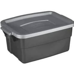 Rubbermaid Roughneck 7 in. H x 10.3 in. W x 15.687 in. D Stackable Storage Box (Pack of 12)