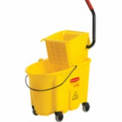 Rubbermaid WaveBrake 2.0 Yellow Plastic Round Commercial Mop Bucket 35 qt.