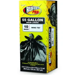 Ruffies 55 gal Drum Liners Wing Ties 10 pk