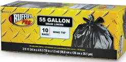 Ruffies 55 gal Drum Liners Wing Ties 10 pk