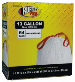 Ruffies Pro 13 gal Tall Kitchen Bags Drawstring 64 pk