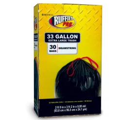 Ruffies Pro 33 gal Trash Bags Drawstring 30 pk
