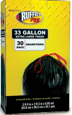 Ruffies Pro 33 gal Trash Bags Drawstring 30 pk