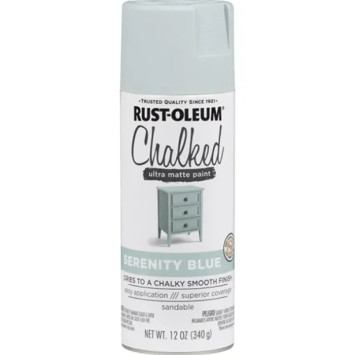Rustoleum 302595 12 Oz Serenity Blue Chalked Ultra Matte Spray Paint (Pack of 6)