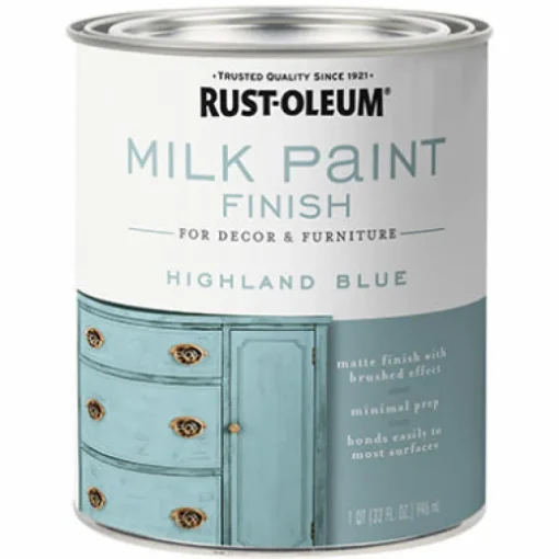 Rust-Oleum Matte Highland Blue Water-Based Acrylic Milk Paint 1 qt (Pack of 2).