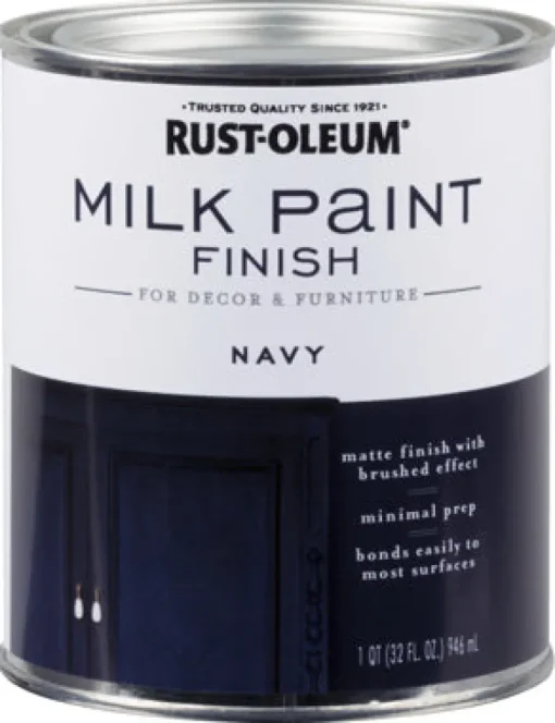 Rust-Oleum Matte Navy Water-Based Acrylic Milk Paint 1 qt (Pack of 2).