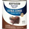 Rust-Oleum Painters Touch Satin Nutmeg Water-Based Ultra Cover Paint Exterior and Interior 1 qt (Pack of 2).